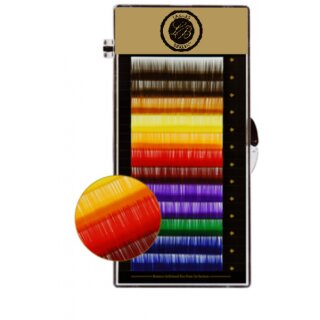 Schmuck Einzelwim. Regenbogen 6 Streifen: Curl C; St: 0,15mm; L: 11mm