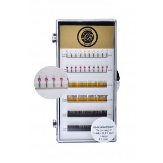 Schmuck Einzelwim. 6 Streifen: Curl B; St: 0,15mm; L: 11mm