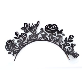 Papiewimpern 1 Paar Nr. 90  Rosen schwarz